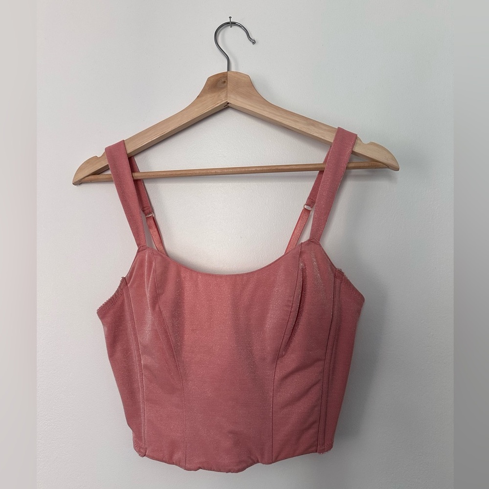 Vintage Victorias Secret Corset Bustier Crop Top Stretch 34B Y2K 90s